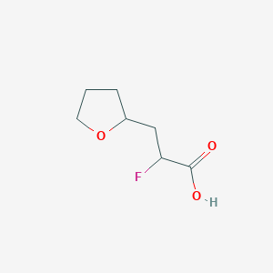 2-Fluoro-3-(oxolan-2-yl)propanoic acid