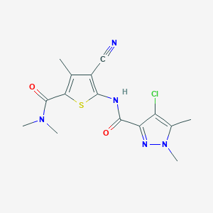 4-chloro-N-[3-cyano-5-(dimethylcarbamoyl)-4-methylthiophen-2-yl]-1,5-dimethyl-1H-pyrazole-3-carboxamide