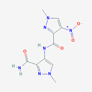 N-(3-carbamoyl-1-methyl-1H-pyrazol-4-yl)-1-methyl-4-nitro-1H-pyrazole-3-carboxamide