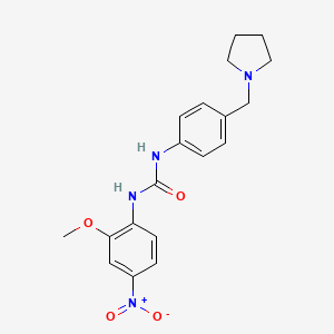 1-(2-Methoxy-4-nitrophenyl)-3-[4-(pyrrolidin-1-ylmethyl)phenyl]urea