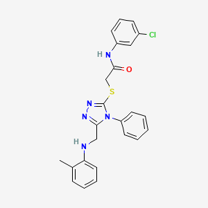 molecular formula C24H22ClN5OS B14931201 N-(3-chlorophenyl)-2-[(5-{[(2-methylphenyl)amino]methyl}-4-phenyl-4H-1,2,4-triazol-3-yl)sulfanyl]acetamide 