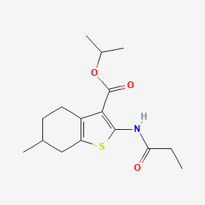 molecular formula C16H23NO3S B14931229 Propan-2-yl 6-methyl-2-(propanoylamino)-4,5,6,7-tetrahydro-1-benzothiophene-3-carboxylate 