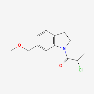 molecular formula C13H16ClNO2 B1493126 2-氯-1-(6-(甲氧基甲基)吲哚-1-基)丙烷-1-酮 CAS No. 2098108-24-6