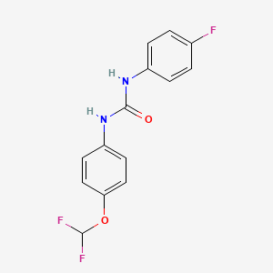 molecular formula C14H11F3N2O2 B14931264 1-[4-(Difluoromethoxy)phenyl]-3-(4-fluorophenyl)urea 