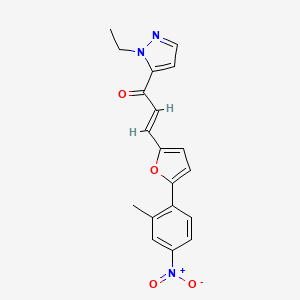 (2E)-1-(1-ethyl-1H-pyrazol-5-yl)-3-[5-(2-methyl-4-nitrophenyl)furan-2-yl]prop-2-en-1-one