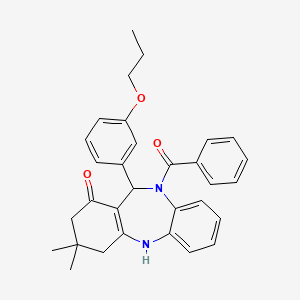 3,3-dimethyl-10-(phenylcarbonyl)-11-(3-propoxyphenyl)-2,3,4,5,10,11-hexahydro-1H-dibenzo[b,e][1,4]diazepin-1-one