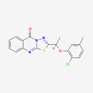 molecular formula C18H14ClN3O2S B14931301 2-[1-(2-chloro-5-methylphenoxy)ethyl]-5H-[1,3,4]thiadiazolo[2,3-b]quinazolin-5-one 