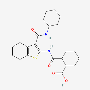 2-{[3-(Cyclohexylcarbamoyl)-4,5,6,7-tetrahydro-1-benzothiophen-2-yl]carbamoyl}cyclohexanecarboxylic acid