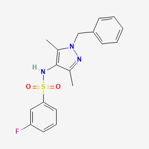 N-(1-benzyl-3,5-dimethyl-1H-pyrazol-4-yl)-3-fluorobenzenesulfonamide