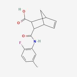 molecular formula C16H16FNO3 B14931357 3-[(2-Fluoro-5-methylphenyl)carbamoyl]bicyclo[2.2.1]hept-5-ene-2-carboxylic acid 