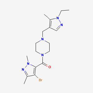 molecular formula C17H25BrN6O B14931383 (4-bromo-1,3-dimethyl-1H-pyrazol-5-yl){4-[(1-ethyl-5-methyl-1H-pyrazol-4-yl)methyl]piperazin-1-yl}methanone 