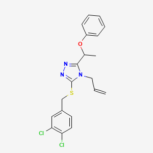 molecular formula C20H19Cl2N3OS B14931401 3-[(3,4-dichlorobenzyl)sulfanyl]-5-(1-phenoxyethyl)-4-(prop-2-en-1-yl)-4H-1,2,4-triazole 