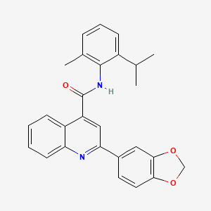 molecular formula C27H24N2O3 B14931422 2-(1,3-benzodioxol-5-yl)-N-[2-methyl-6-(propan-2-yl)phenyl]quinoline-4-carboxamide 