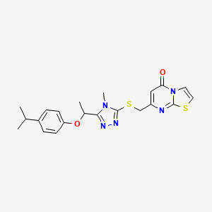 7-{[(4-methyl-5-{1-[4-(propan-2-yl)phenoxy]ethyl}-4H-1,2,4-triazol-3-yl)sulfanyl]methyl}-5H-[1,3]thiazolo[3,2-a]pyrimidin-5-one