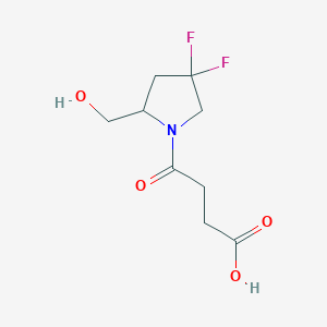 molecular formula C9H13F2NO4 B1493147 4-(4,4-Difluoro-2-(hydroxymethyl)pyrrolidin-1-yl)-4-oxobutanoic acid CAS No. 2098076-03-8