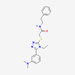 molecular formula C22H27N5OS B14931495 2-({5-[3-(dimethylamino)phenyl]-4-ethyl-4H-1,2,4-triazol-3-yl}sulfanyl)-N-(2-phenylethyl)acetamide 