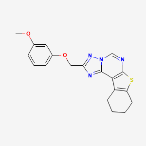 molecular formula C19H18N4O2S B14931503 2-[(3-Methoxyphenoxy)methyl]-8,9,10,11-tetrahydro[1]benzothieno[3,2-e][1,2,4]triazolo[1,5-c]pyrimidine 