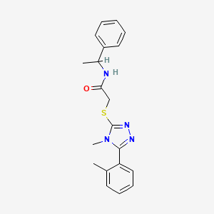 2-{[4-methyl-5-(2-methylphenyl)-4H-1,2,4-triazol-3-yl]sulfanyl}-N-(1-phenylethyl)acetamide