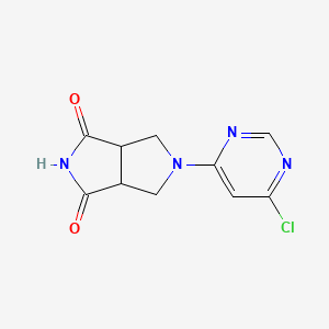 molecular formula C10H9ClN4O2 B1493152 5-(6-氯嘧啶-4-基)四氢吡咯并[3,4-c]吡咯-1,3(2H,3aH)-二酮 CAS No. 1994003-05-2
