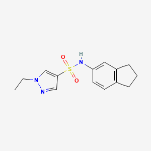 molecular formula C14H17N3O2S B14931524 N-(2,3-dihydro-1H-inden-5-yl)-1-ethyl-1H-pyrazole-4-sulfonamide 