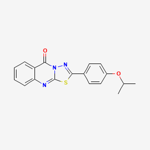 molecular formula C18H15N3O2S B14931535 2-[4-(propan-2-yloxy)phenyl]-5H-[1,3,4]thiadiazolo[2,3-b]quinazolin-5-one 