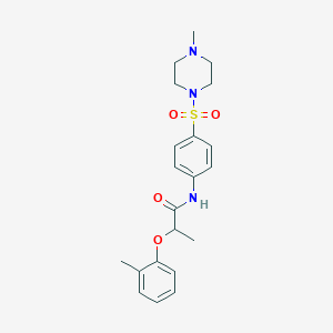 molecular formula C21H27N3O4S B14931540 2-(2-methylphenoxy)-N-{4-[(4-methylpiperazin-1-yl)sulfonyl]phenyl}propanamide 