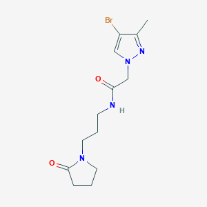 molecular formula C13H19BrN4O2 B14931545 2-(4-bromo-3-methyl-1H-pyrazol-1-yl)-N-[3-(2-oxopyrrolidin-1-yl)propyl]acetamide 