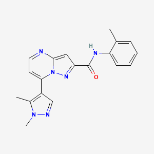 molecular formula C19H18N6O B14931548 7-(1,5-dimethyl-1H-pyrazol-4-yl)-N-(2-methylphenyl)pyrazolo[1,5-a]pyrimidine-2-carboxamide CAS No. 1005614-78-7