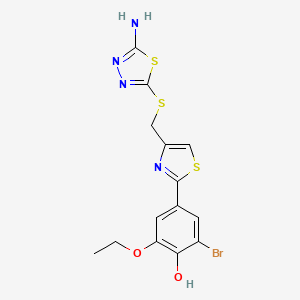 4-(4-{[(5-Amino-1,3,4-thiadiazol-2-yl)sulfanyl]methyl}-1,3-thiazol-2-yl)-2-bromo-6-ethoxyphenol