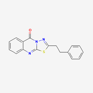 molecular formula C17H13N3OS B14931562 2-(2-phenylethyl)-5H-[1,3,4]thiadiazolo[2,3-b]quinazolin-5-one 