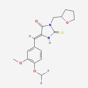 molecular formula C17H18F2N2O4S B14931570 (5Z)-5-[4-(difluoromethoxy)-3-methoxybenzylidene]-3-(tetrahydrofuran-2-ylmethyl)-2-thioxoimidazolidin-4-one 