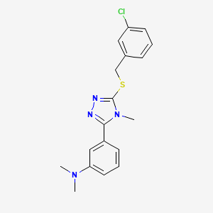 3-{5-[(3-chlorobenzyl)sulfanyl]-4-methyl-4H-1,2,4-triazol-3-yl}-N,N-dimethylaniline