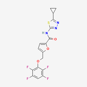 N-(5-cyclopropyl-1,3,4-thiadiazol-2-yl)-5-[(2,3,5,6-tetrafluorophenoxy)methyl]furan-2-carboxamide