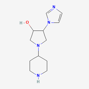 molecular formula C12H20N4O B1493160 4-(1H-imidazol-1-yl)-1-(piperidin-4-yl)pyrrolidin-3-ol CAS No. 2097956-80-2