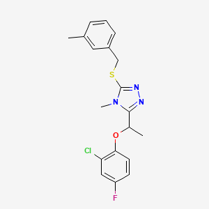 molecular formula C19H19ClFN3OS B14931609 3-[1-(2-chloro-4-fluorophenoxy)ethyl]-4-methyl-5-[(3-methylbenzyl)sulfanyl]-4H-1,2,4-triazole 