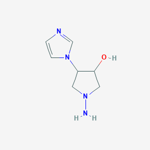 molecular formula C7H12N4O B1493161 1-amino-4-(1H-imidazol-1-yl)pyrrolidin-3-ol CAS No. 2098044-81-4