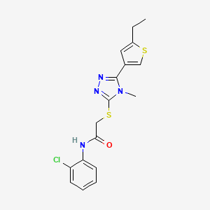 molecular formula C17H17ClN4OS2 B14931618 N-(2-chlorophenyl)-2-{[5-(5-ethylthiophen-3-yl)-4-methyl-4H-1,2,4-triazol-3-yl]sulfanyl}acetamide 