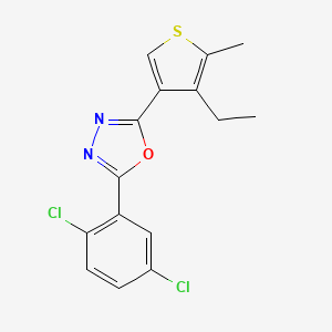 2-(2,5-Dichlorophenyl)-5-(4-ethyl-5-methylthiophen-3-yl)-1,3,4-oxadiazole