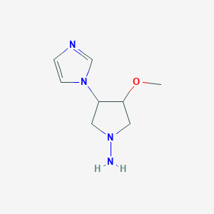 molecular formula C8H14N4O B1493163 3-(1H-imidazol-1-yl)-4-methoxypyrrolidin-1-amine CAS No. 2098132-78-4