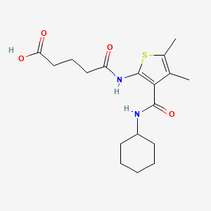 molecular formula C18H26N2O4S B14931631 5-{[3-(Cyclohexylcarbamoyl)-4,5-dimethylthiophen-2-yl]amino}-5-oxopentanoic acid 