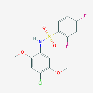 molecular formula C14H12ClF2NO4S B14931651 N-(4-chloro-2,5-dimethoxyphenyl)-2,4-difluorobenzenesulfonamide 