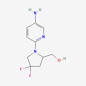 molecular formula C10H13F2N3O B1493166 (1-(5-Aminopyridin-2-yl)-4,4-difluoropyrrolidin-2-yl)methanol CAS No. 2092668-24-9