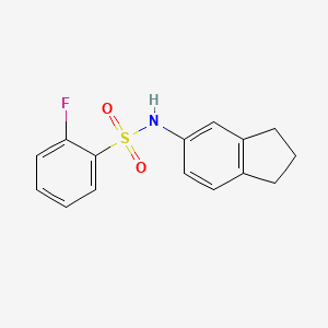 N-(2,3-dihydro-1H-inden-5-yl)-2-fluorobenzenesulfonamide