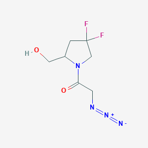 molecular formula C7H10F2N4O2 B1493167 2-Azido-1-(4,4-difluoro-2-(hydroxymethyl)pyrrolidin-1-yl)ethan-1-one CAS No. 2098117-48-5