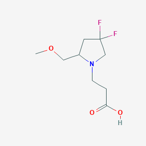 molecular formula C9H15F2NO3 B1493168 3-(4,4-Difluoro-2-(methoxymethyl)pyrrolidin-1-yl)propanoic acid CAS No. 2098133-17-4