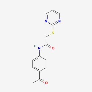 N-(4-acetylphenyl)-2-(pyrimidin-2-ylsulfanyl)acetamide