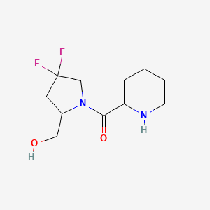 molecular formula C11H18F2N2O2 B1493170 (4,4-Difluoro-2-(hydroxymethyl)pyrrolidin-1-yl)(piperidin-2-yl)methanone CAS No. 2097947-87-8