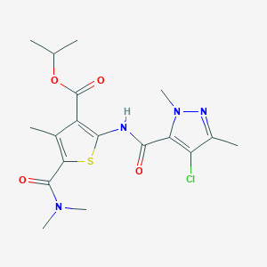 propan-2-yl 2-{[(4-chloro-1,3-dimethyl-1H-pyrazol-5-yl)carbonyl]amino}-5-(dimethylcarbamoyl)-4-methylthiophene-3-carboxylate