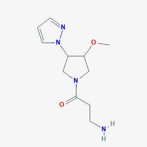 3-amino-1-(3-methoxy-4-(1H-pyrazol-1-yl)pyrrolidin-1-yl)propan-1-one