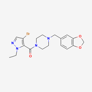 [4-(1,3-benzodioxol-5-ylmethyl)piperazin-1-yl](4-bromo-1-ethyl-1H-pyrazol-5-yl)methanone